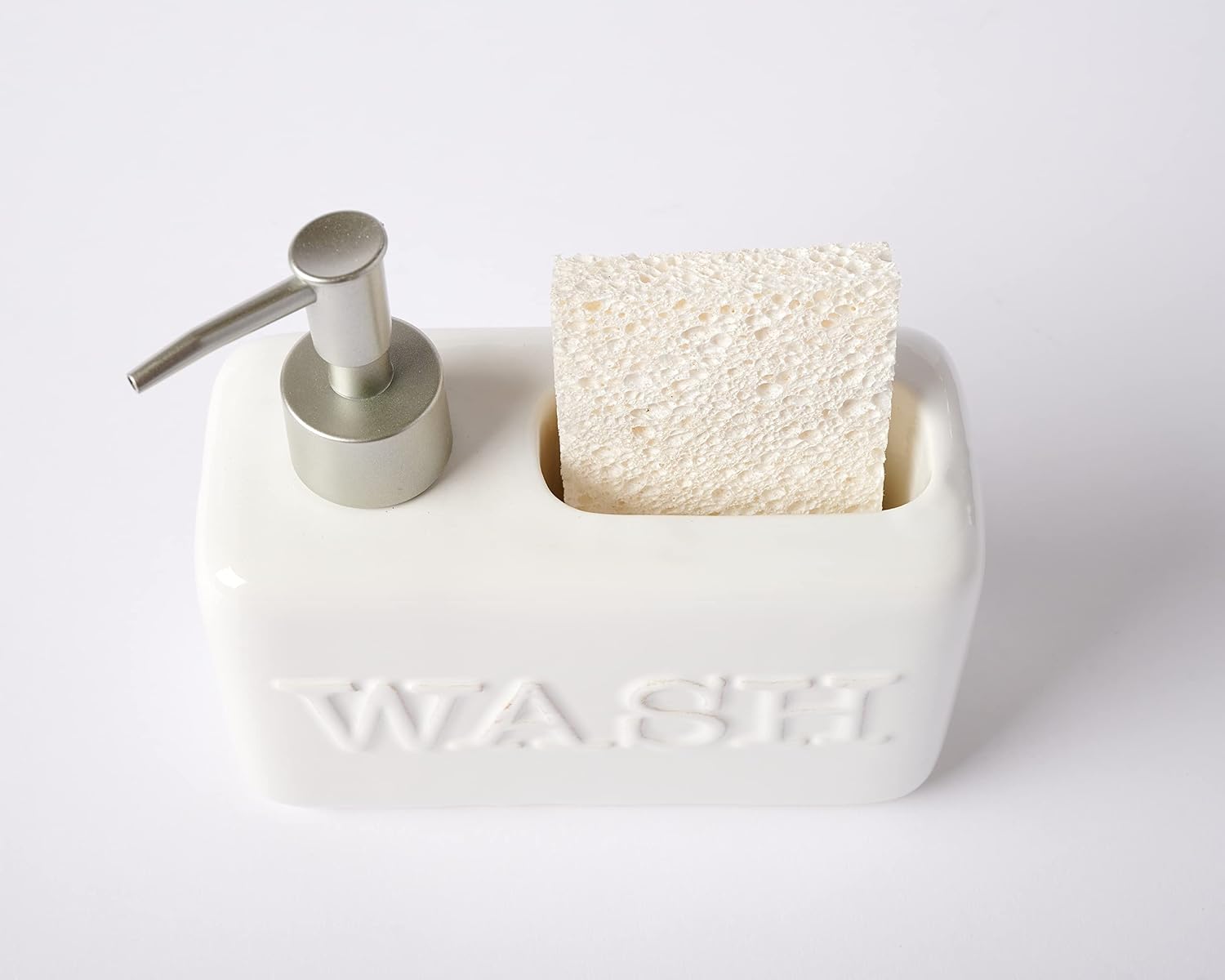 Soap Pump Wash Sponge Holder / White / 4 x 7