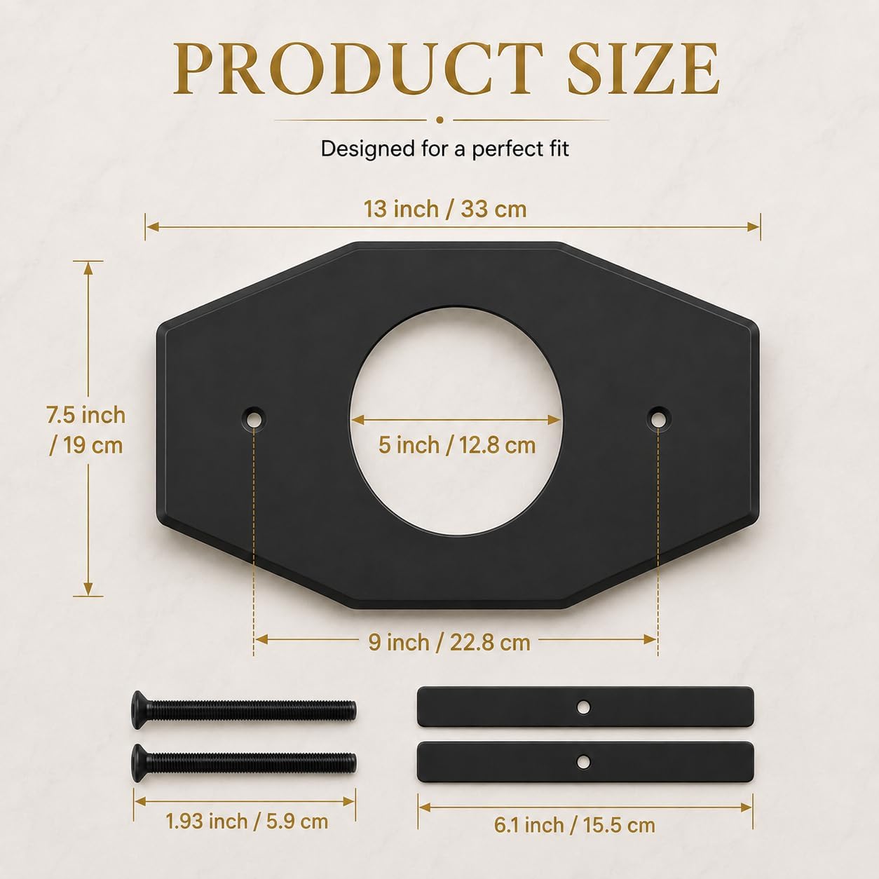 Westbrass One-Hole Remodel Plate for Moen and Delta, Matte Black, D502-62