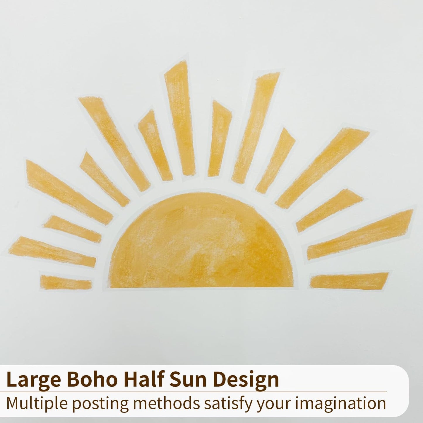 Large Boho Wall Decals Peel and Stick / 47.28 x 26.40 / Half Sunrise