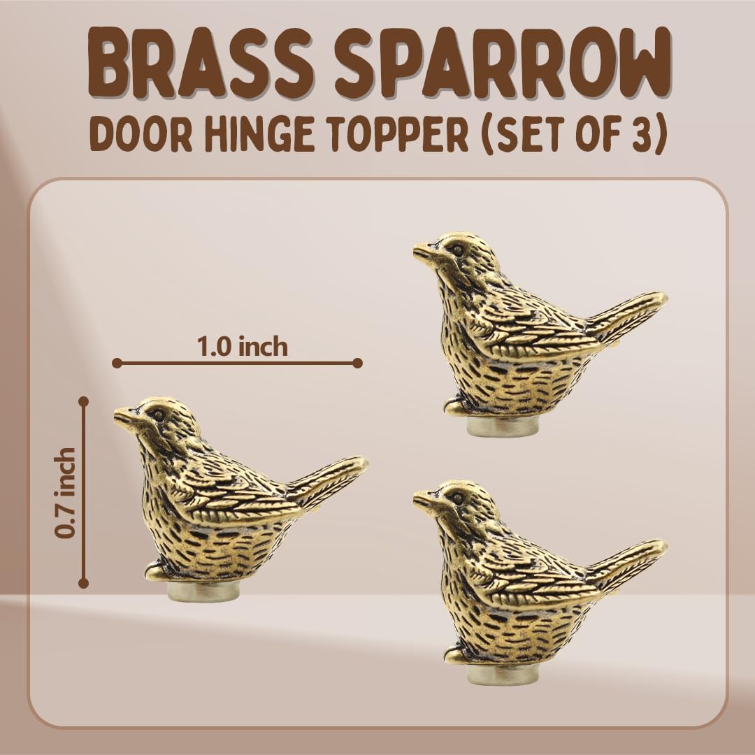 Vintage Bird Door Hinge Head Home / Set of 3
