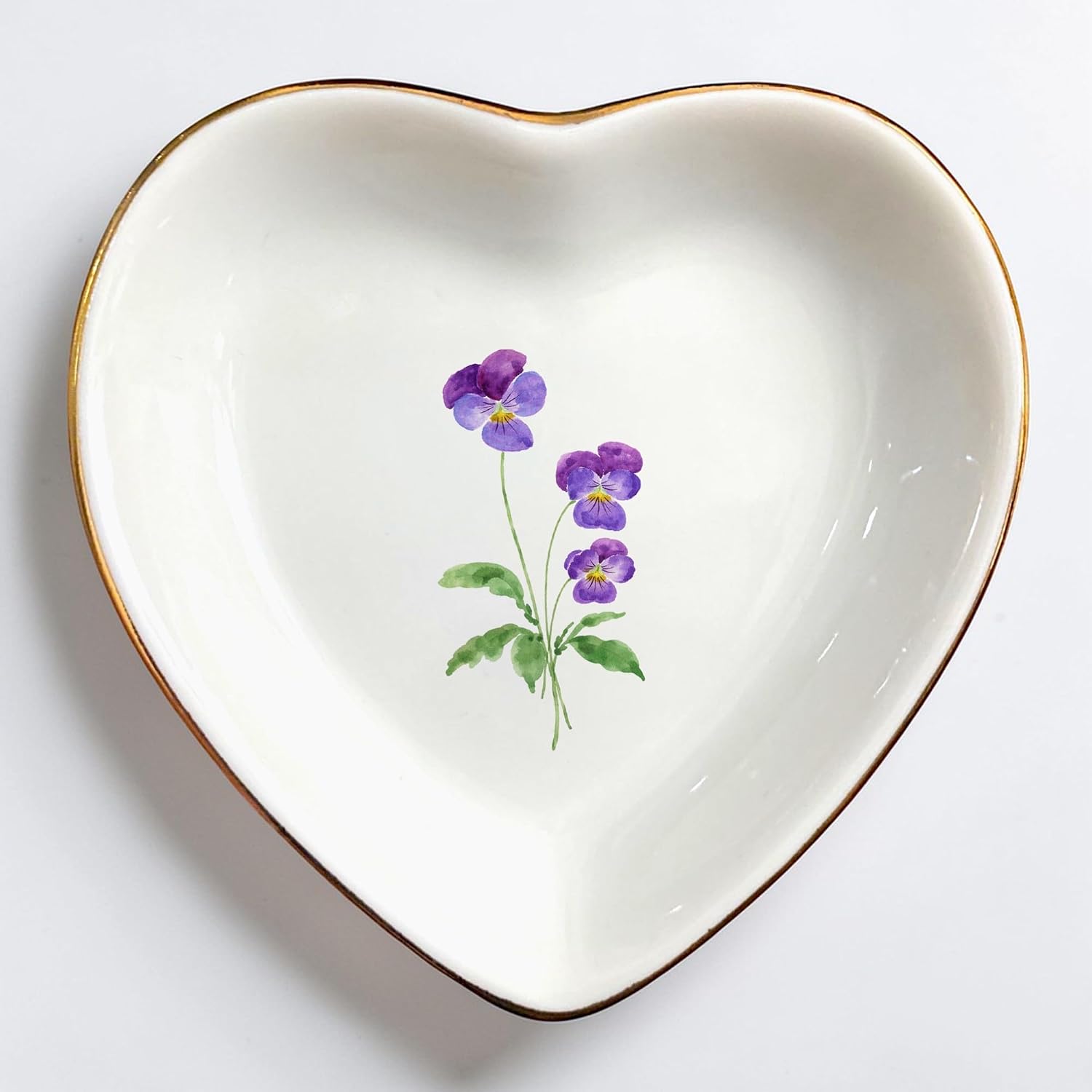 Birth Month Flower Ring Jewelry Dish Tray-Floral Ring Holder for Hippie / 2 - February