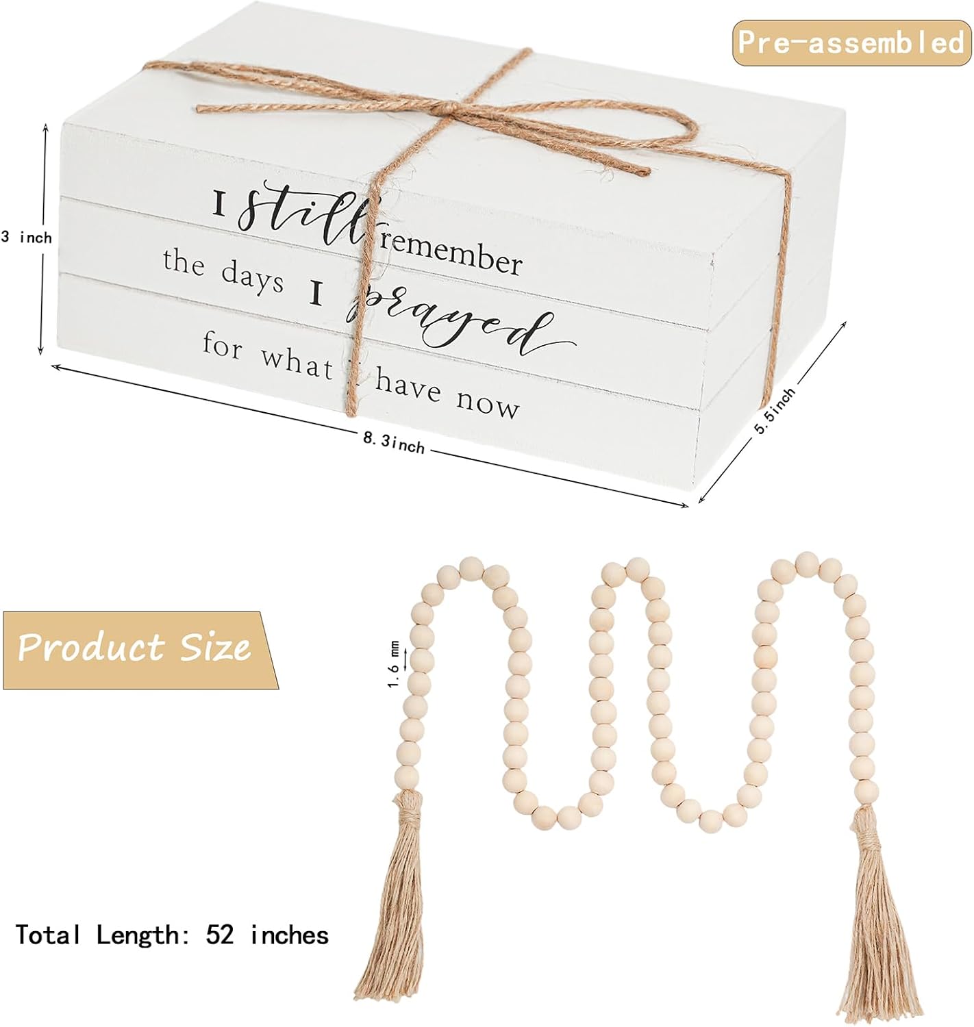 Wooden Faux Book for Decoration / I Still Remember The Days