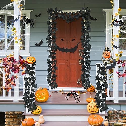 Timer & Thicker 2 Pack Halloween Garland with Lights Halloween Decorations