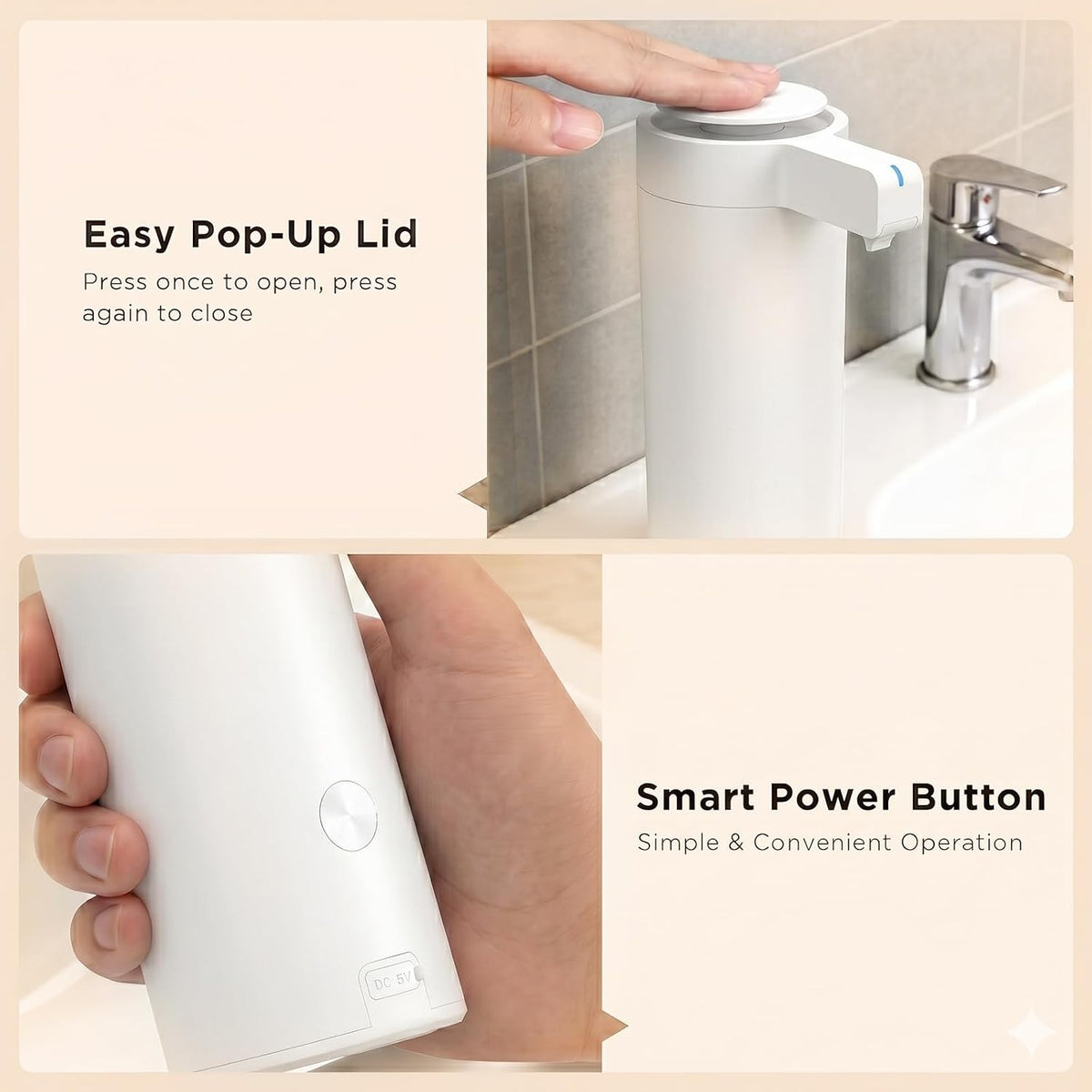 Touchless Automatic Soap Dispenser – 3 Adjustable Dispensing Modes, Fast Sensor, USB Rechargeable Soap Dispenser for