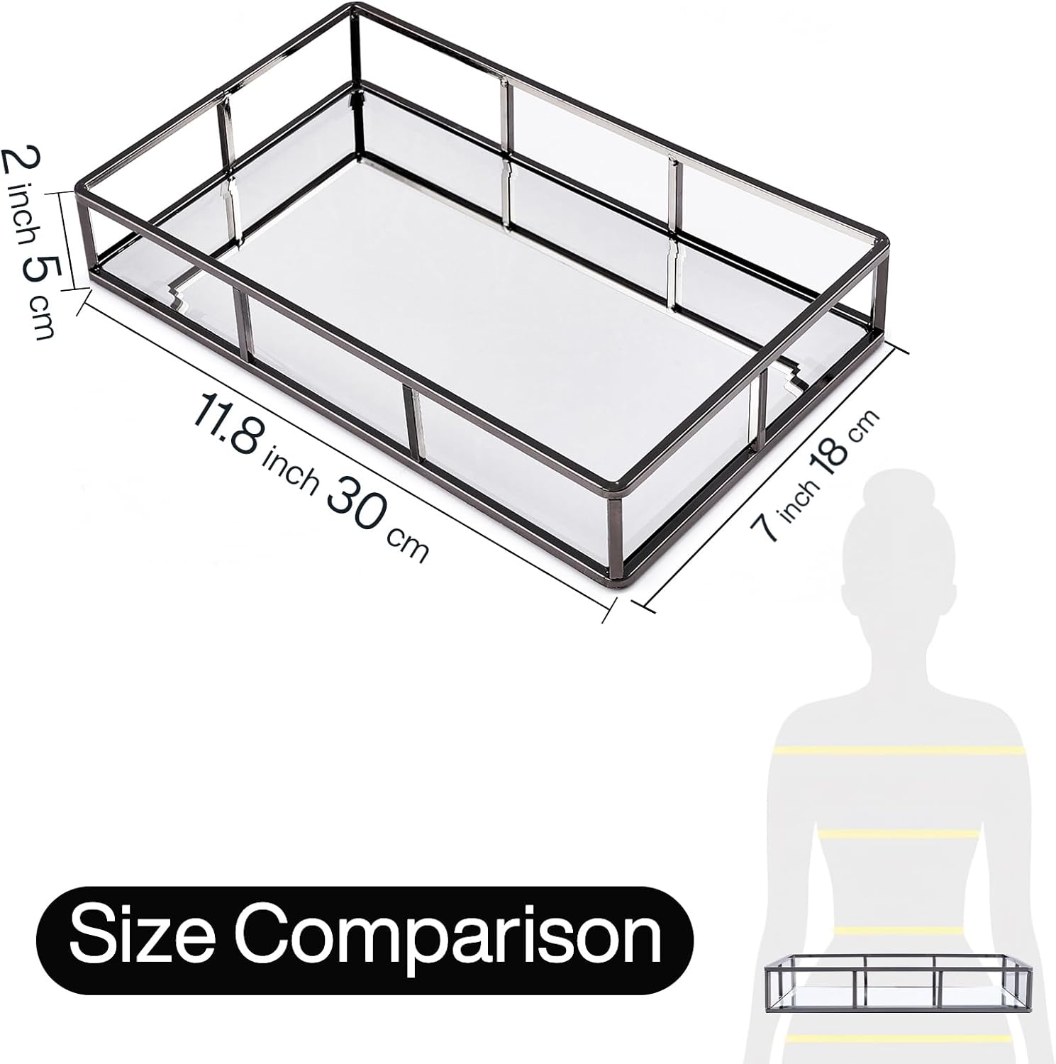 Vanity Trays / Perfume Organizer / Smoky Black
