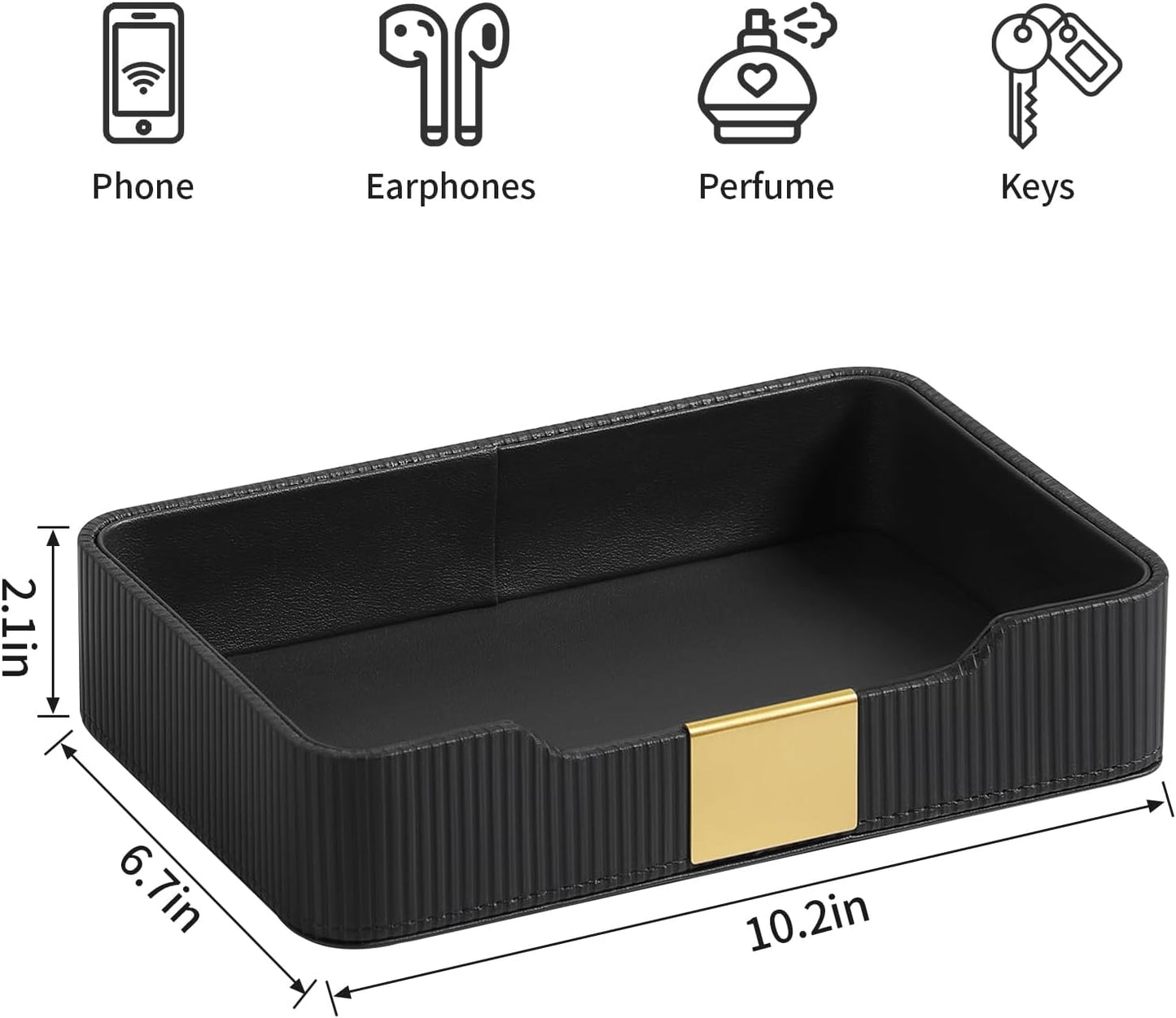 Valet Tray Desktop Storage Organizer / Black
