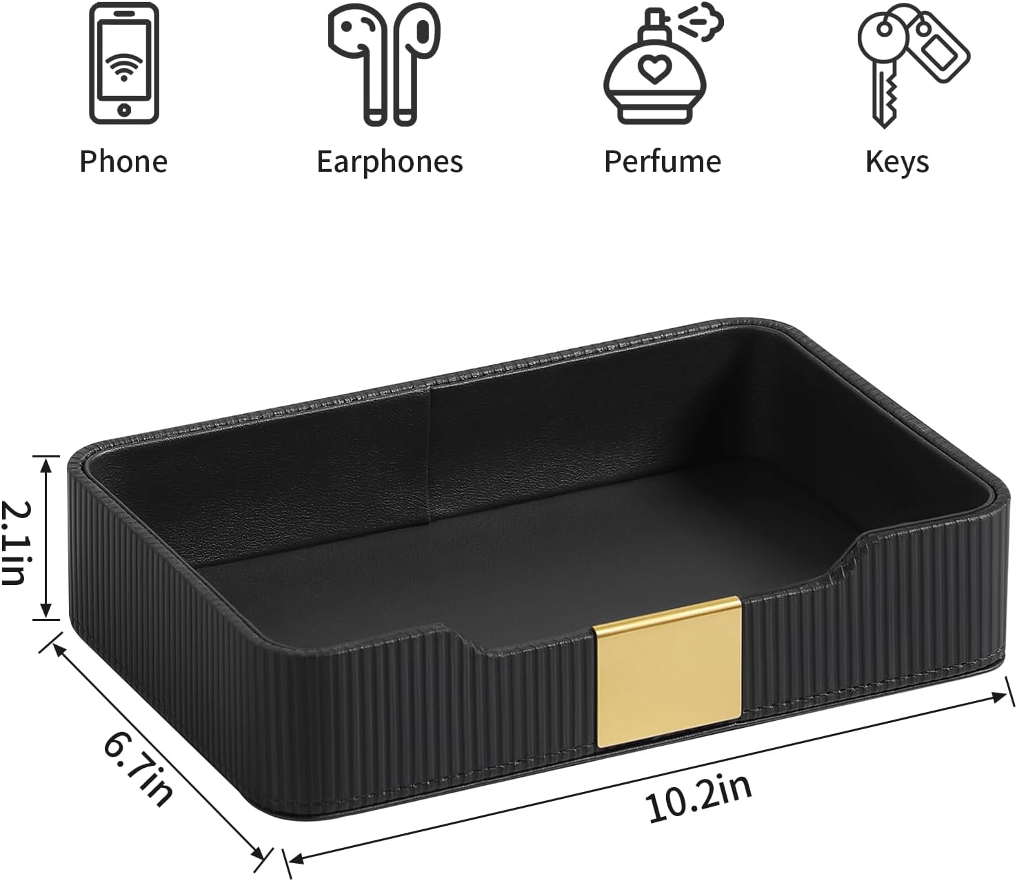 Valet Tray Desktop Storage Organizer / Black