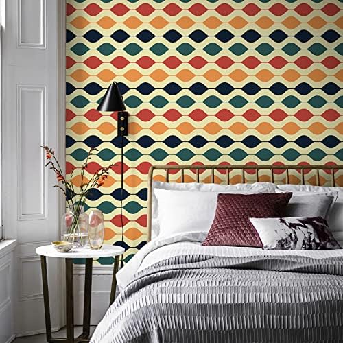 Retro Checkered Wallpaper Peel and Stick " Retro Geometric Wallpaper Checkered Contact / 15.7 x 118