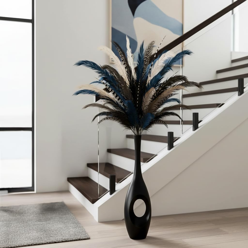Modern Tall Decorative Vases / Black / 23.6in