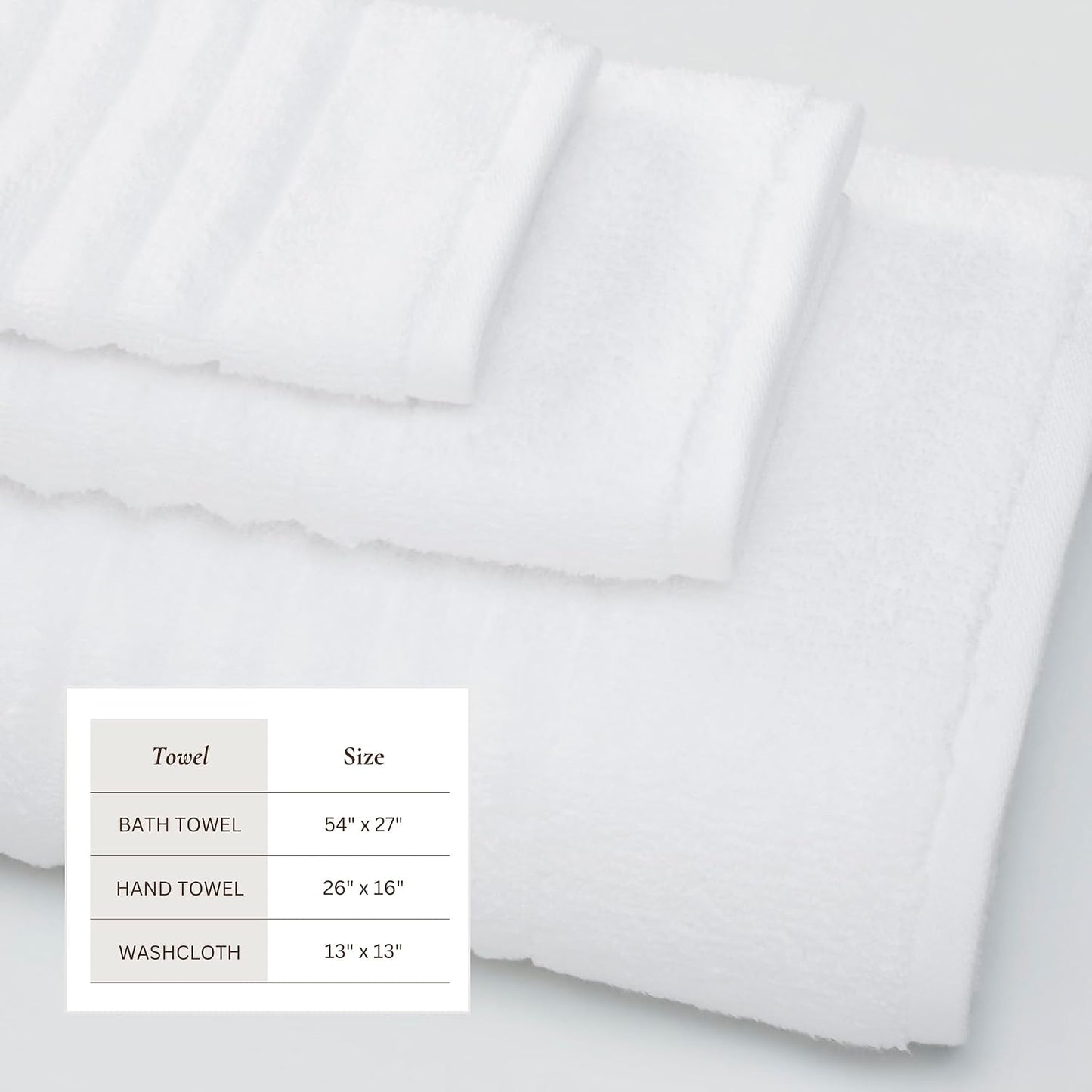 Great Bay Home Bath Towel Set - 100% Cotton 6 Piece Towel Set - Absorbent & Quick-Dry Towels for Bathroom (White)