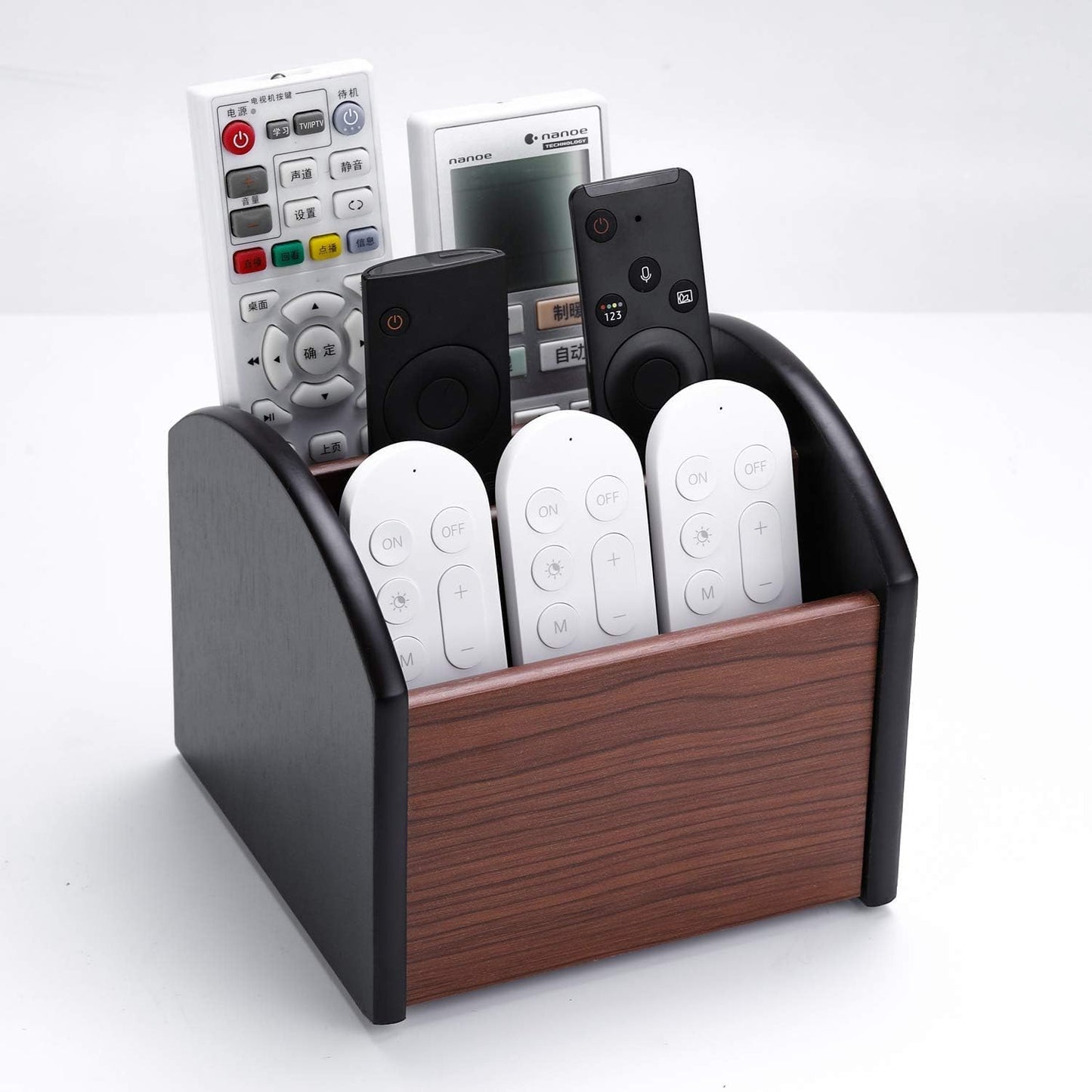 Wooden Desk Organizer / Remote Control Holder Caddy