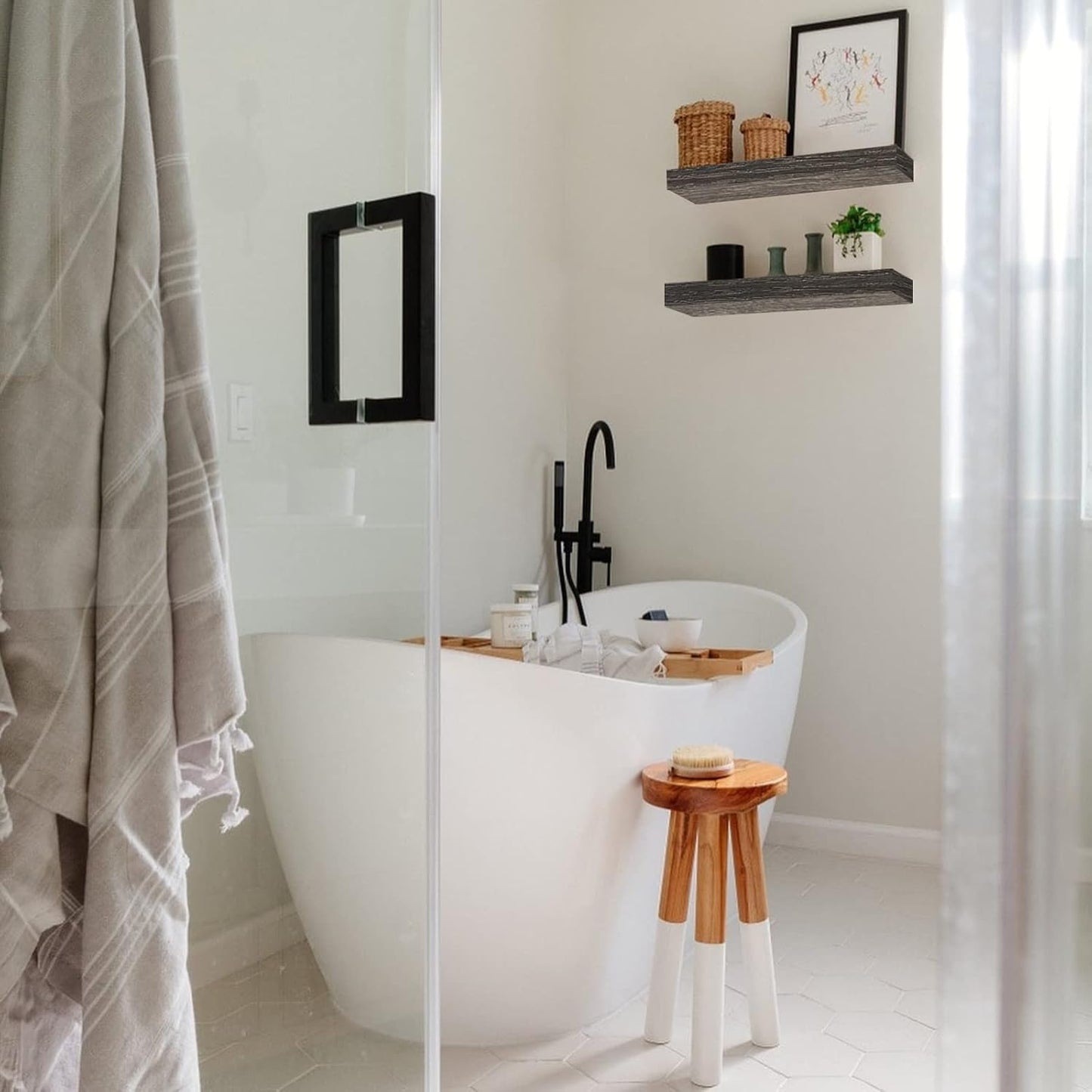 Bathroom Floating Shelves / 15.7 / Grey
