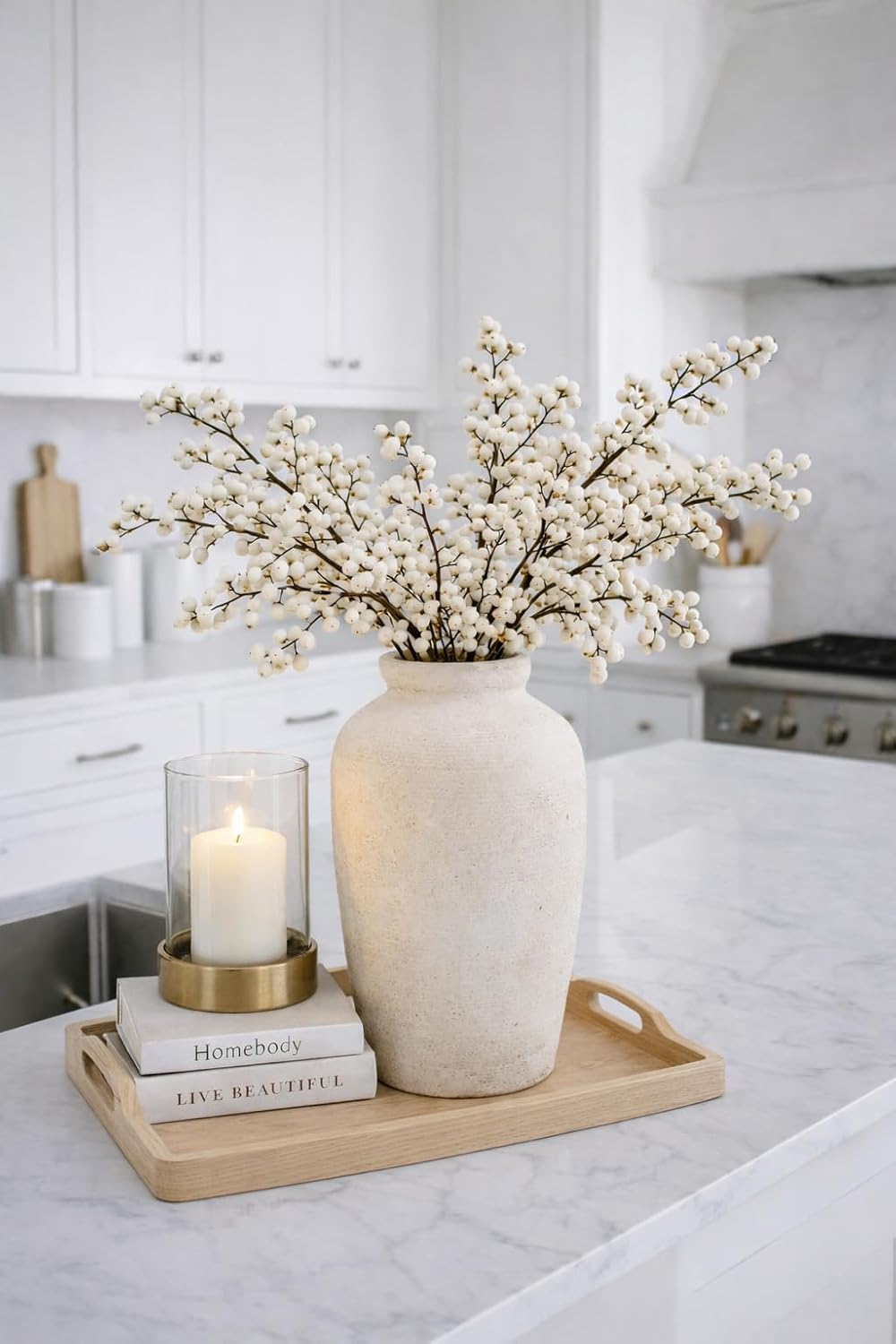 Large Ceramic Rustic Vase / White / 11 Inch / Set of 11