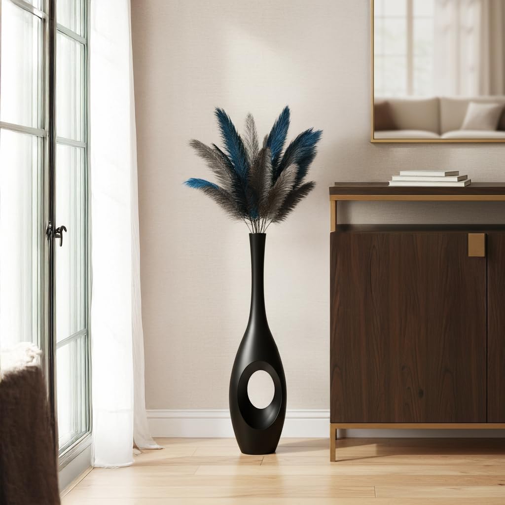 Modern Tall Decorative Vases / Black / 23.6in