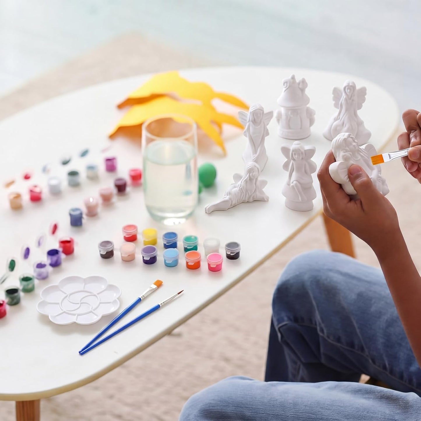 Ceramics Fairy to Paint Ready to Paint Your Own Fairy / Fairy Mushroom Houses / White / Set of 6