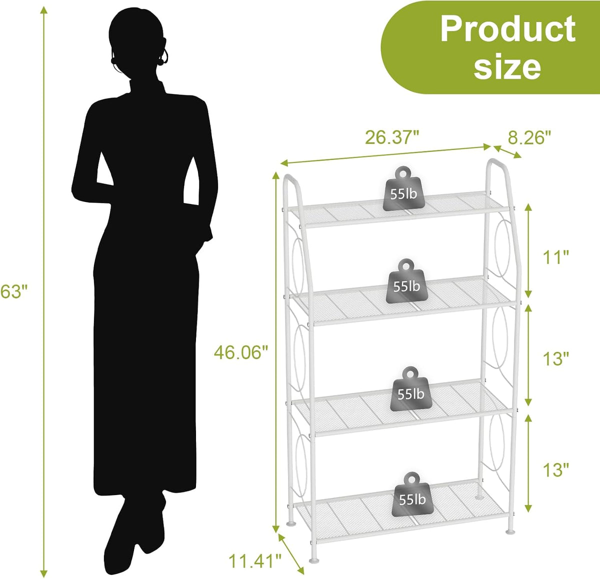 VyGrow Plant Stand, 4 Tier Plant Shelf for Indoor Outdoor, Heavy Duty Metal Tall Plant Stands Holder Rack for Living