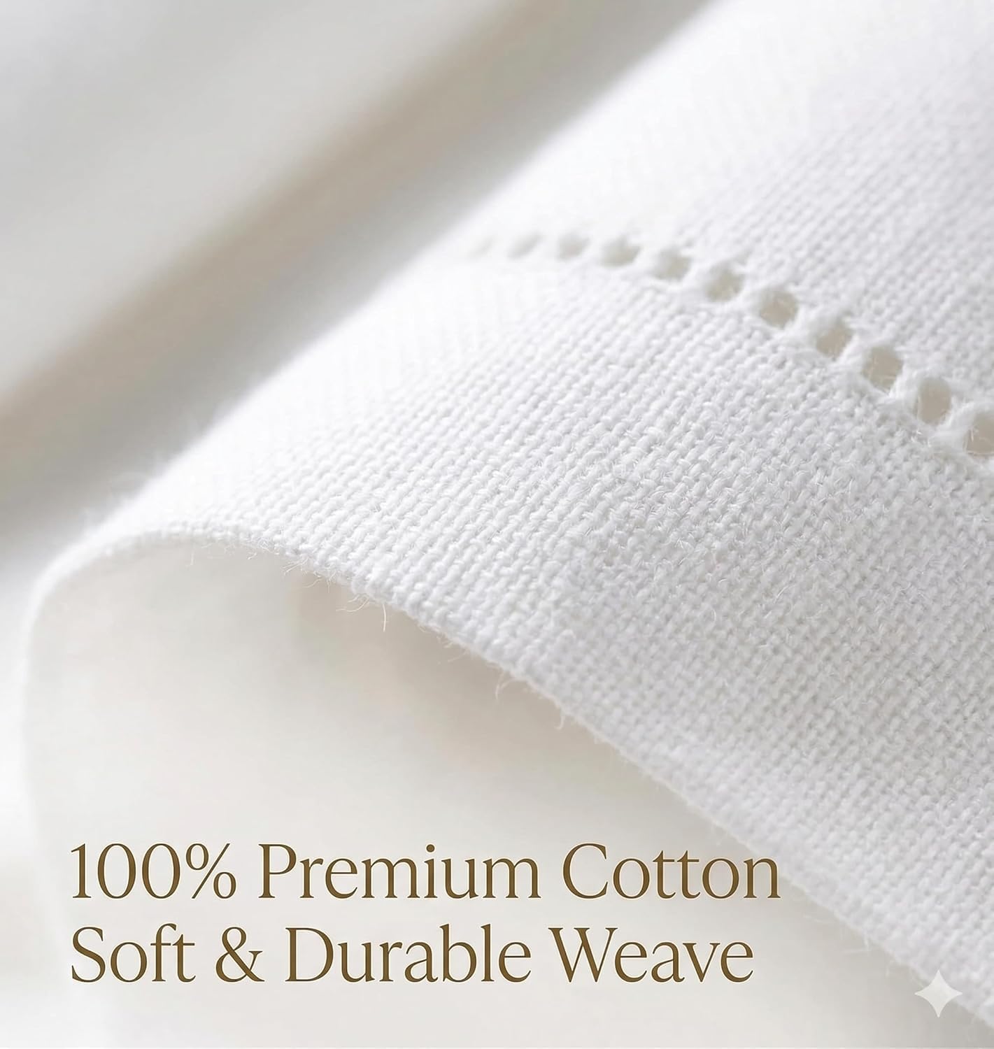 Urban Villa Hemstitch Cloth Dinner Napkins Cotton 20”x20” (Set of 6)-White