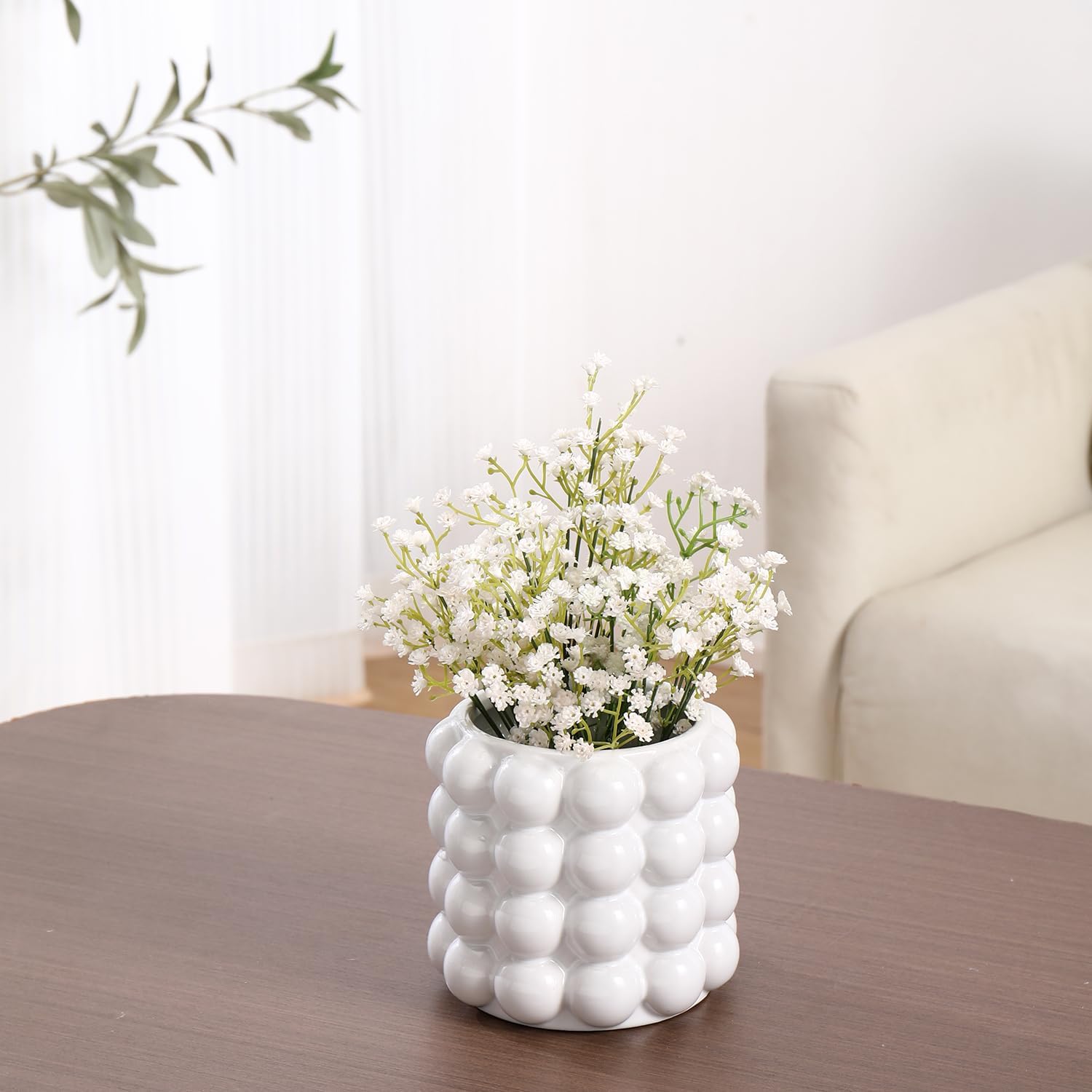 Ceramic Vase / Ceramic Flower Vases / White / Medium