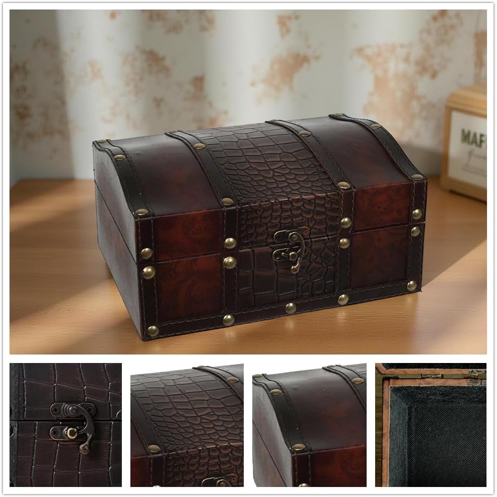 Decorative Wooden Storage Box / Brown / 9 Inch