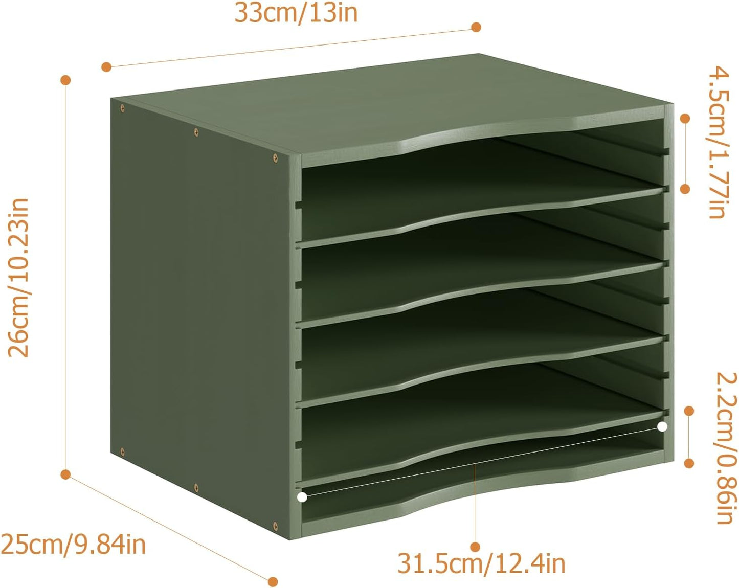 Bamjoy Bamboo 5 Tier Desktop Organizer, Paper Organizer Mail Sorter, File Holder Letter Document Storage with