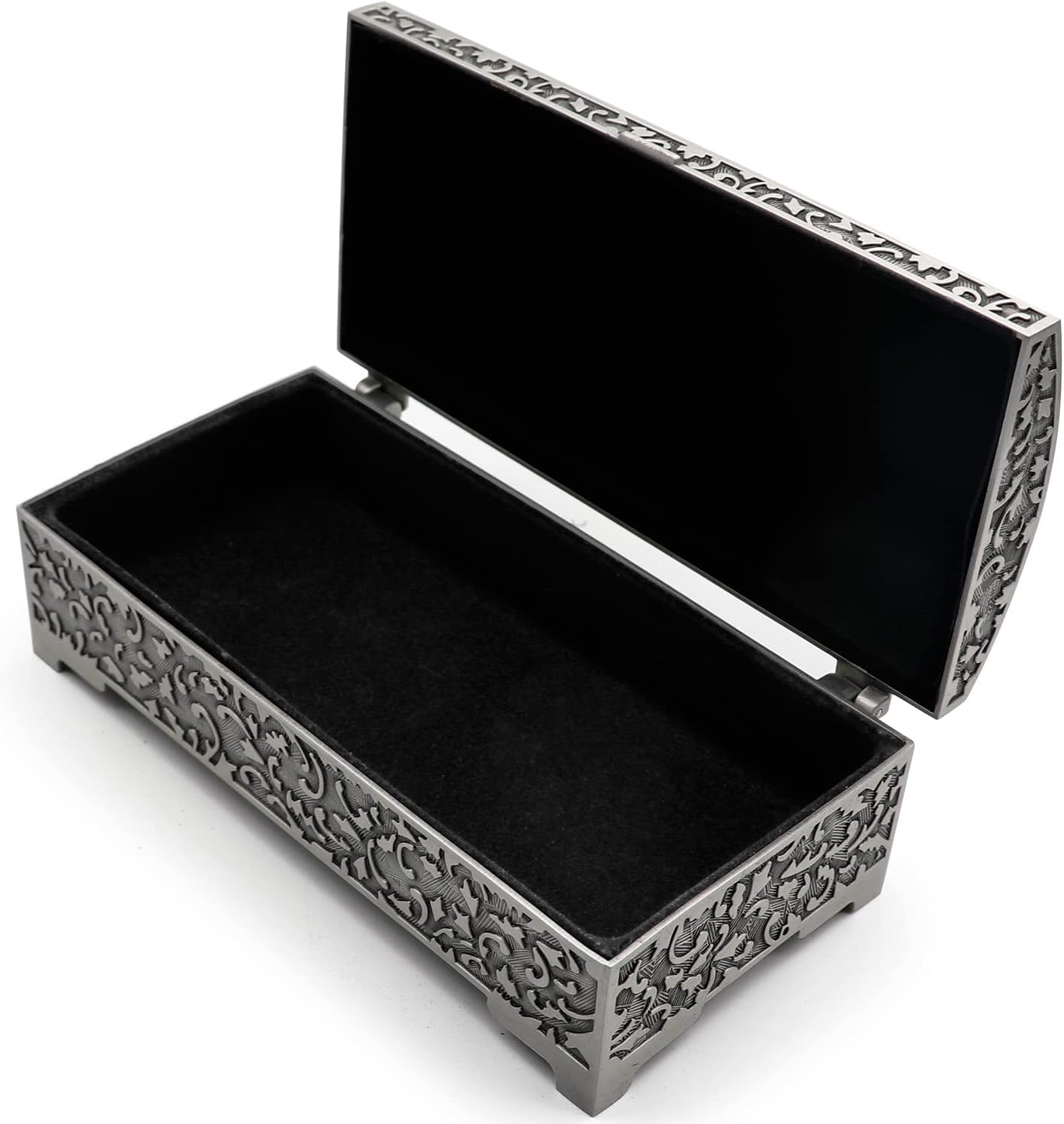 Vintage Metal Jewelry Box Small Trinket Storage Organizer Box Chest Ring Case / Sun / Large