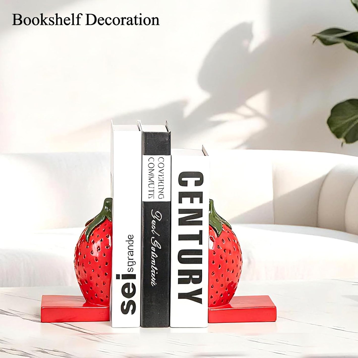 Resin Book Ends / Strawberry Decorative Bookends