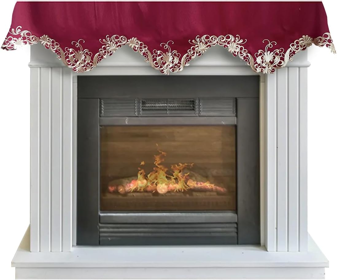 Decozen Mantel Scarf for Fireplace, Mantle Runner Cover Christmas Holiday Fireplace Decor Mantel Decoration Housewarming Gift