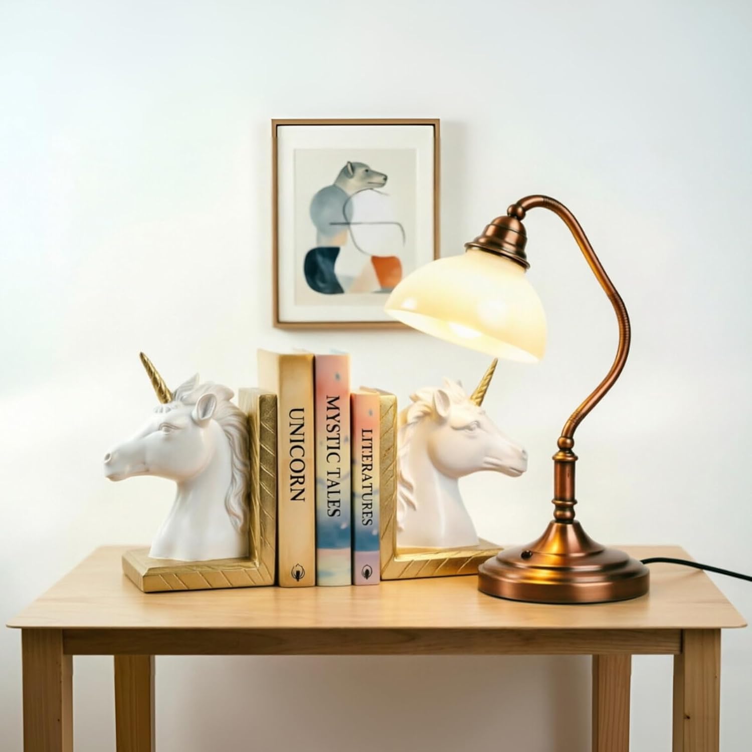 Decorative Bookends / Creative Resin Bookends / White