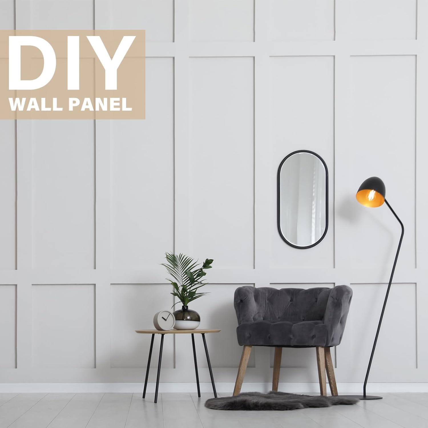 in Mdf Board and Batten Wall Panel Kit Premade Wainscoting Panels / 94.5"L x 47.2"W / 94.5 x 47.2