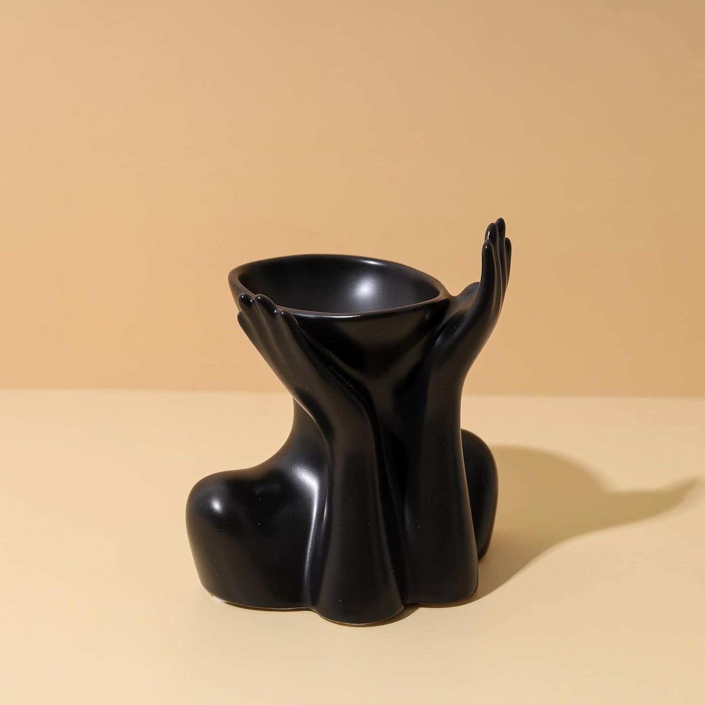 Black Hands Ceramic Vase / Echo-black