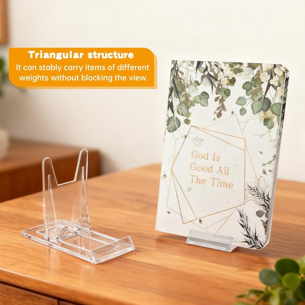 Book Display Stands Adjustable Easel Collector Display Holder Acrylic Book Easel / Clear / Set of 10