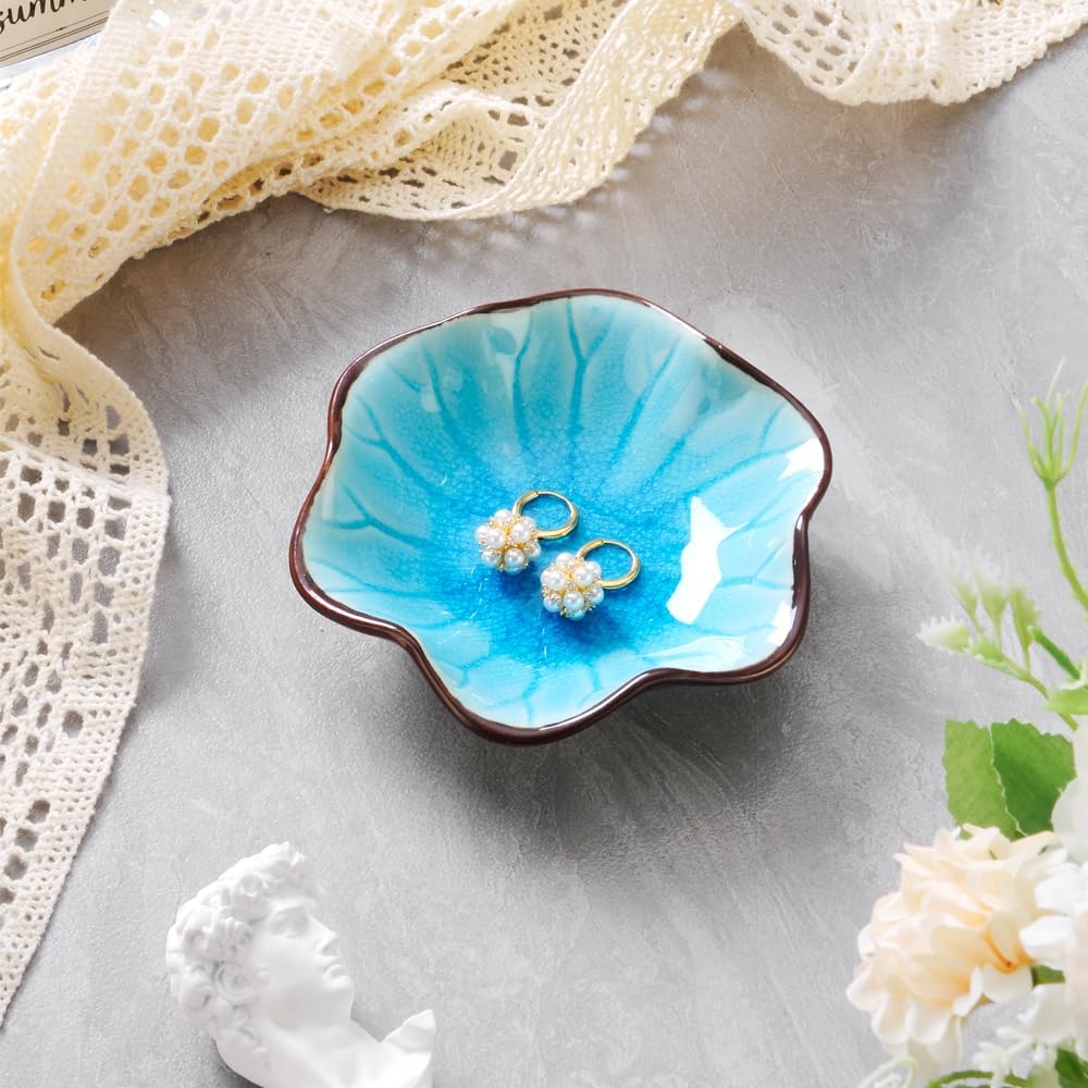 Decorative Ring Holder Small Trinket Tray Bowl / Lake Blue-ice