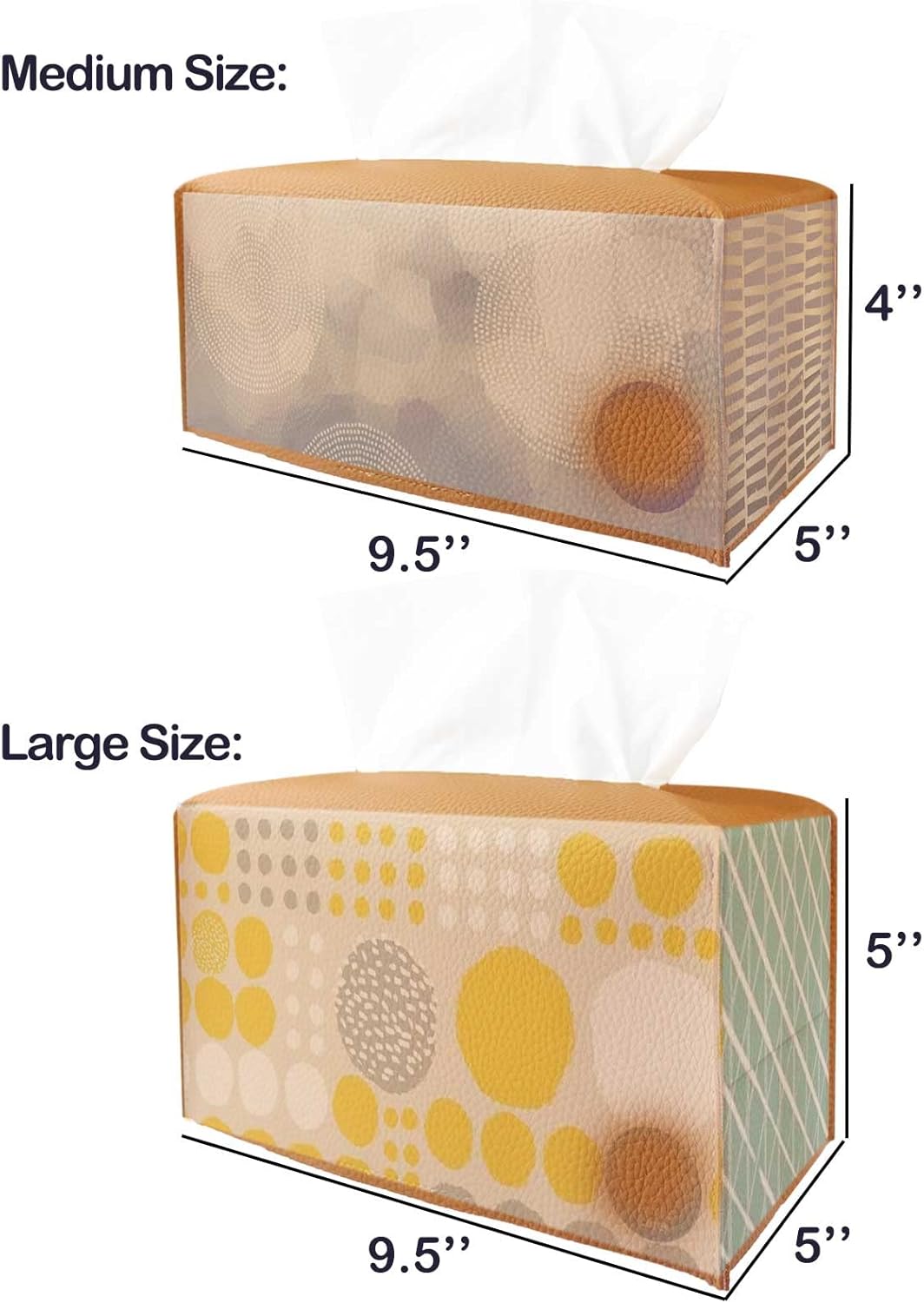 Normal Size Leather Rectangular Tissue Box Cover Faux Leather Tissue Box / Medium/ / Dark Brown