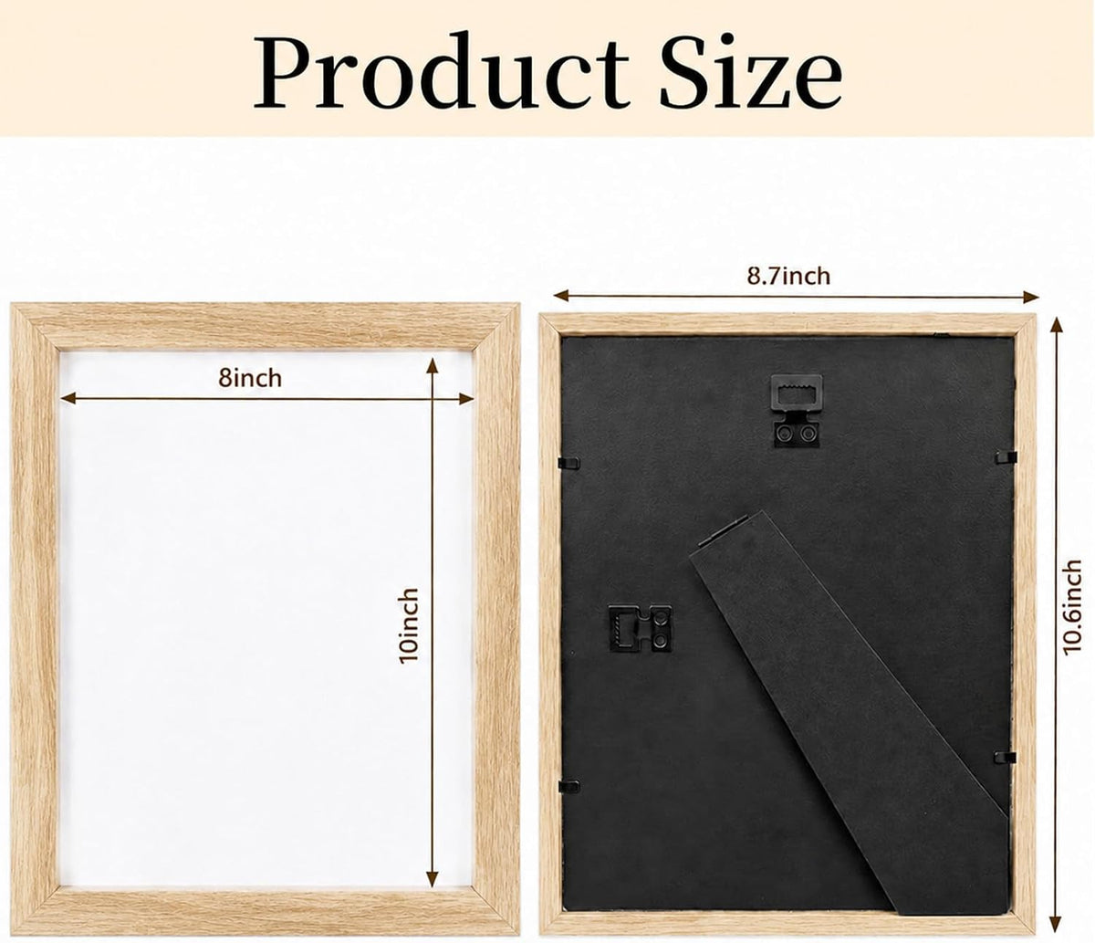 Shadow Box Frame 8"x 10"- 4 Pack Wood Deep Shadowbox with Glass | Shadow Boxes Display Cases Suitable for Photos, Dried