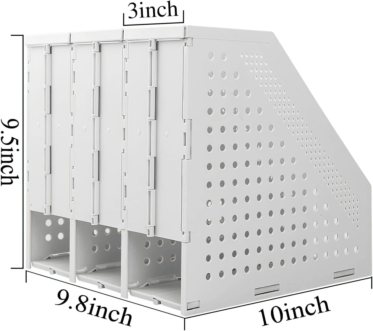 SAYEEC 2Pcs Collapsible Plastic Magazine File Holder Vertical Binder Storage Organizer for Desk Sturdy Upright Desktop