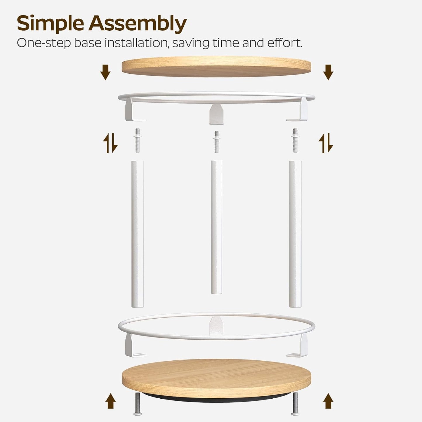 Lazy Susan Organizer, Rotating Spice Rack, 2 Tier Spice Turntable Organizer, Industrial Turntable Spice Holder, for