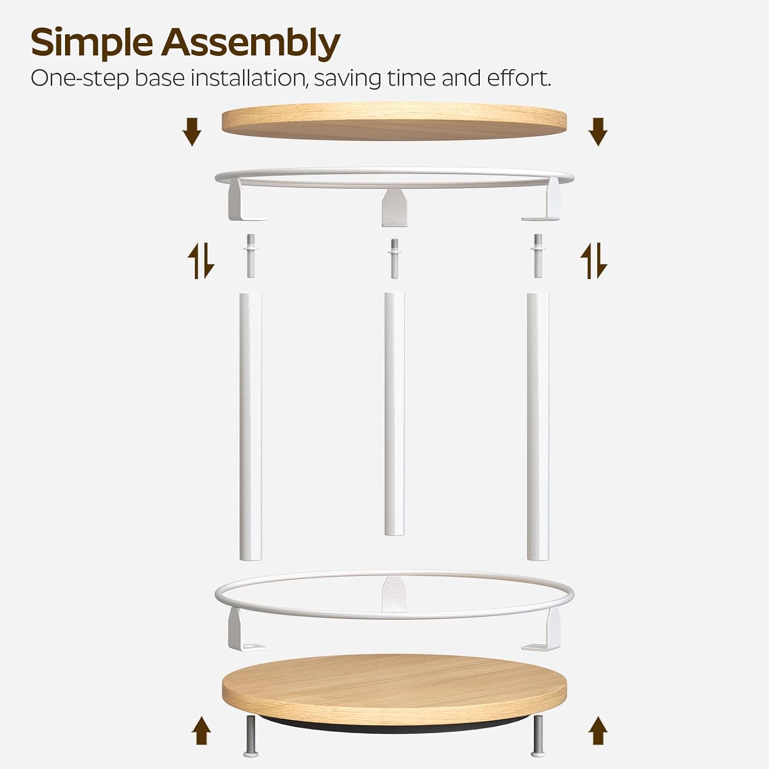 Lazy Susan Organizer, Rotating Spice Rack, 2 Tier Spice Turntable Organizer, Industrial Turntable Spice Holder, for