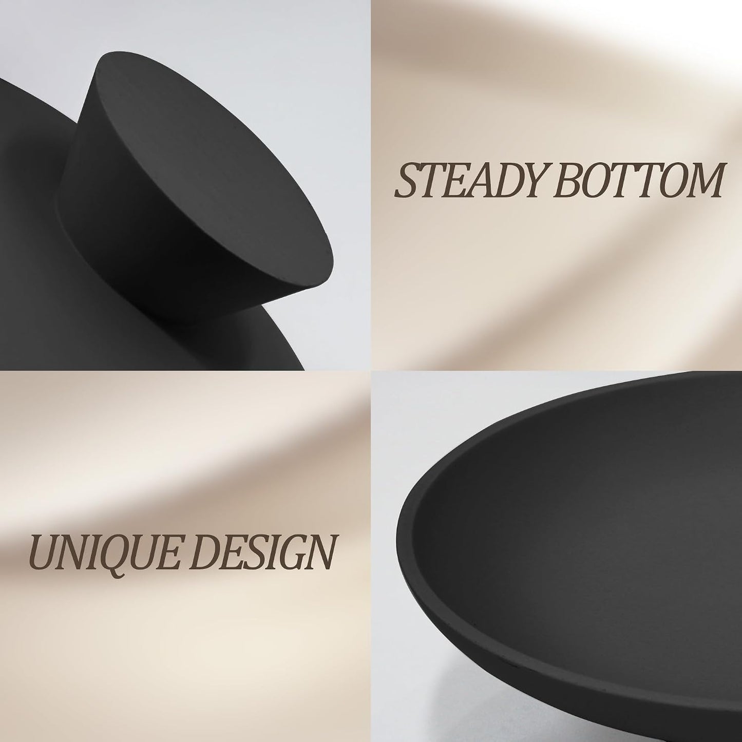Modern Resin Pedestal Decorative Bowl / Black