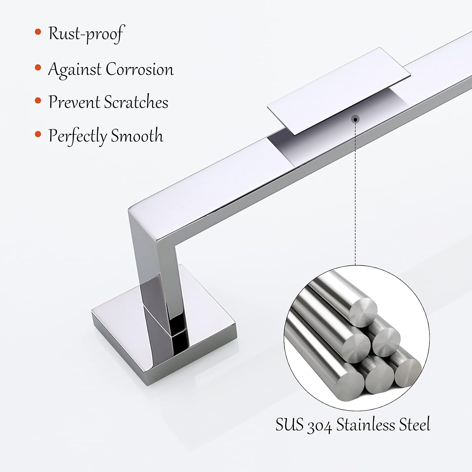4-Piece Bathroom Hardware Set Chrome Bath Towel Bar Holder Sets Wall Mounted Stainless Steel Bathroom Accessory Kit