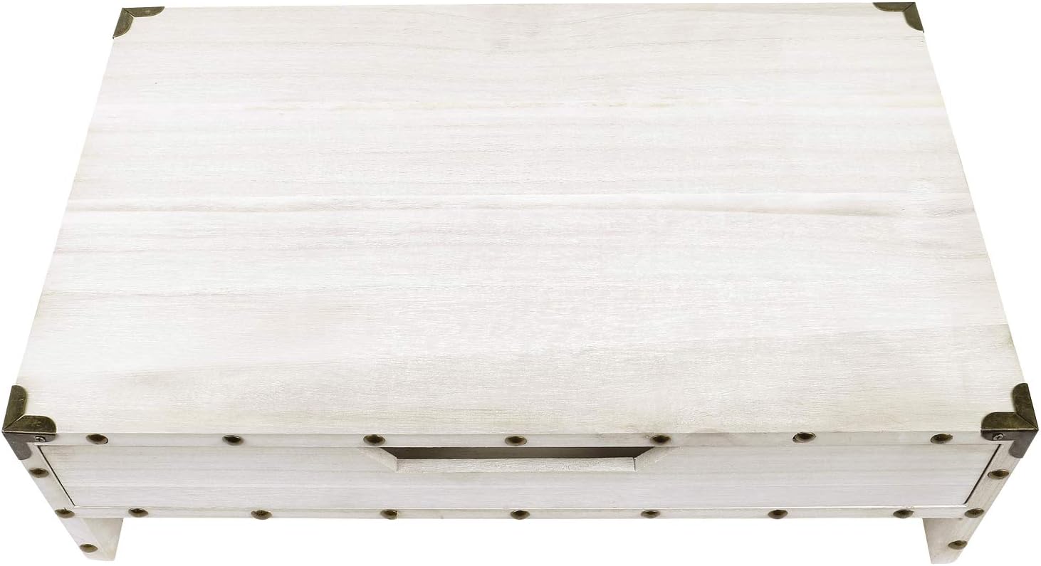 Wooden 2 Tier Monitor Stand / White