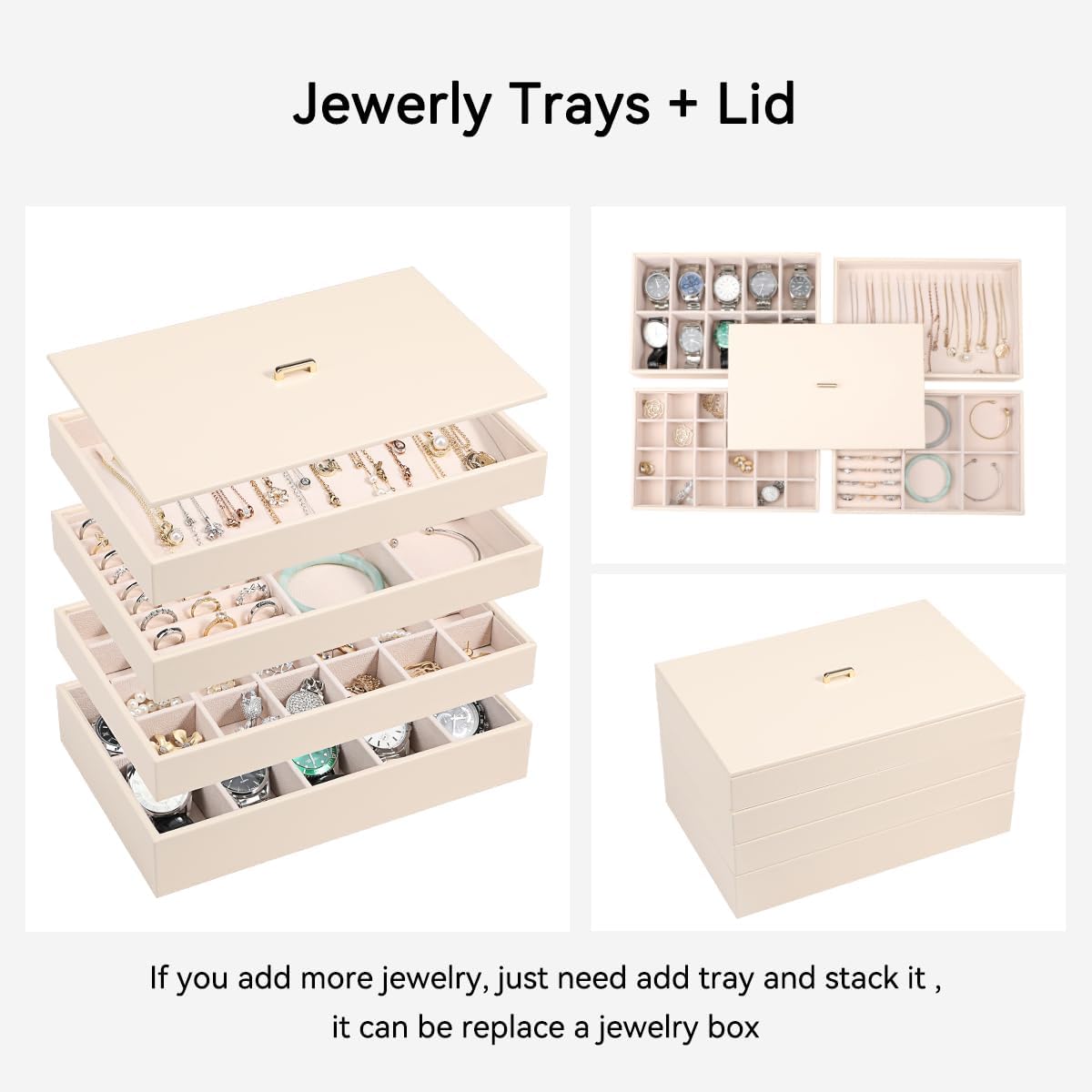 Stackable Jewelry Organizer Tray / Apricot