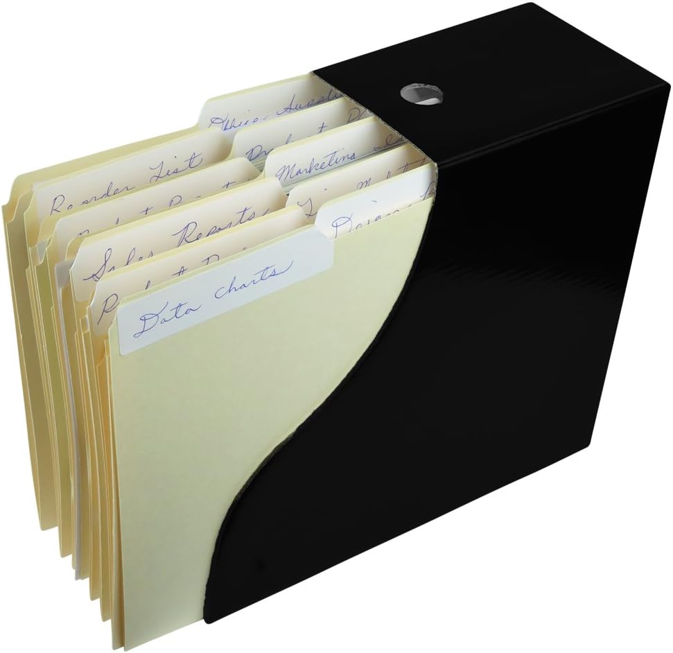 Evelots Magazine File Holder - Set of 12 Black - Office Desk Organizer - Sturdy Cardboard - New Upgraded Double Front