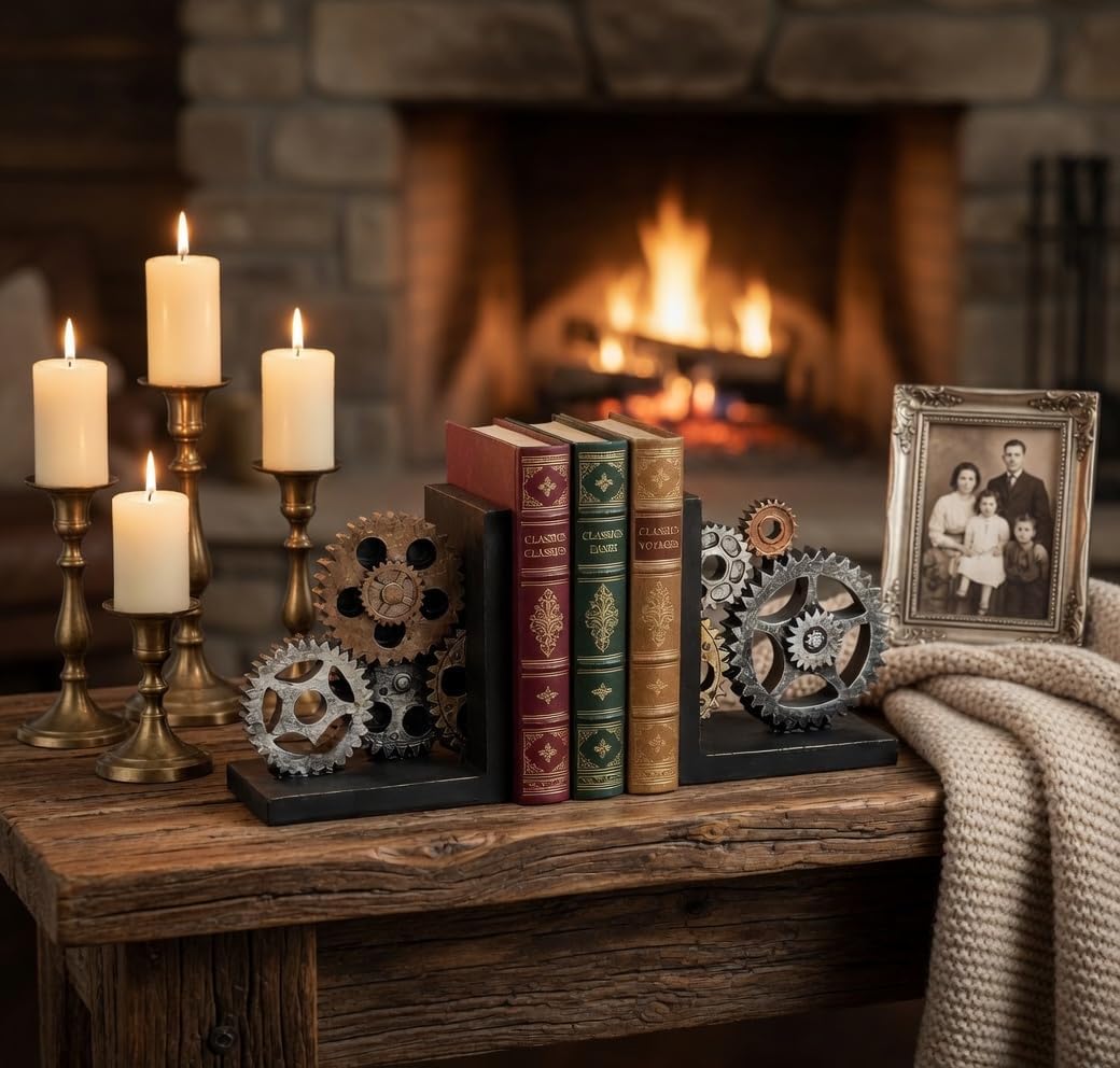 Steampunk Book Ends / Bronze