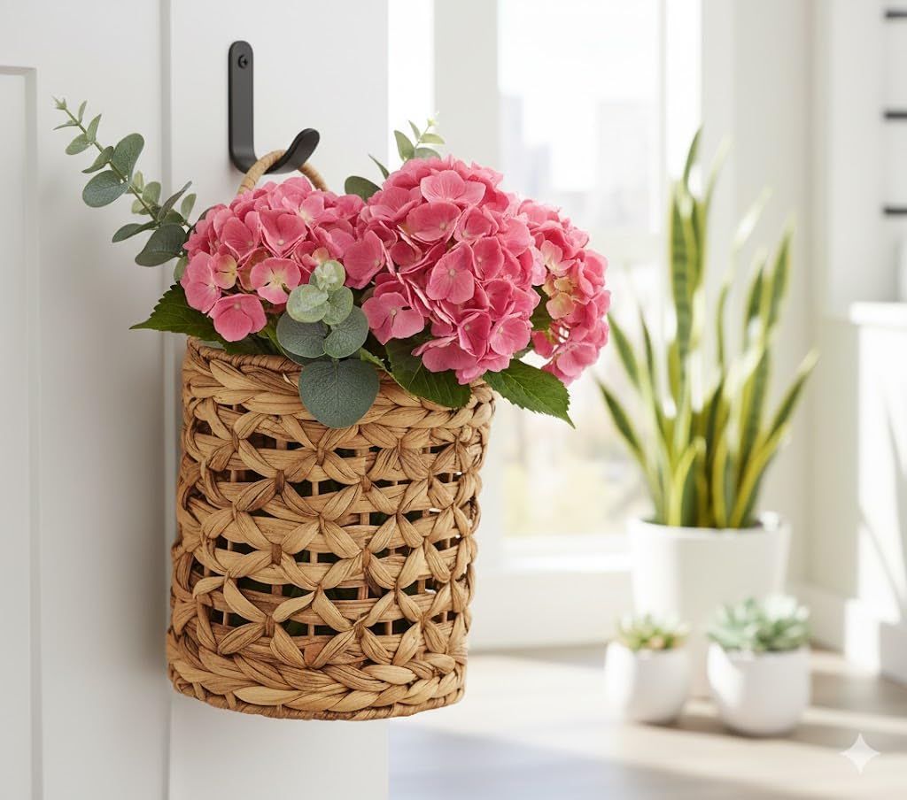 Wicker Wall Hanging Basket / Natural / Set of 2
