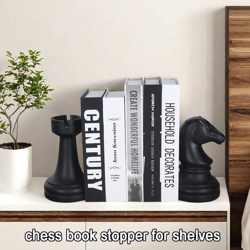 Decorative Book Ends Modern Bookends Stoppers / Black