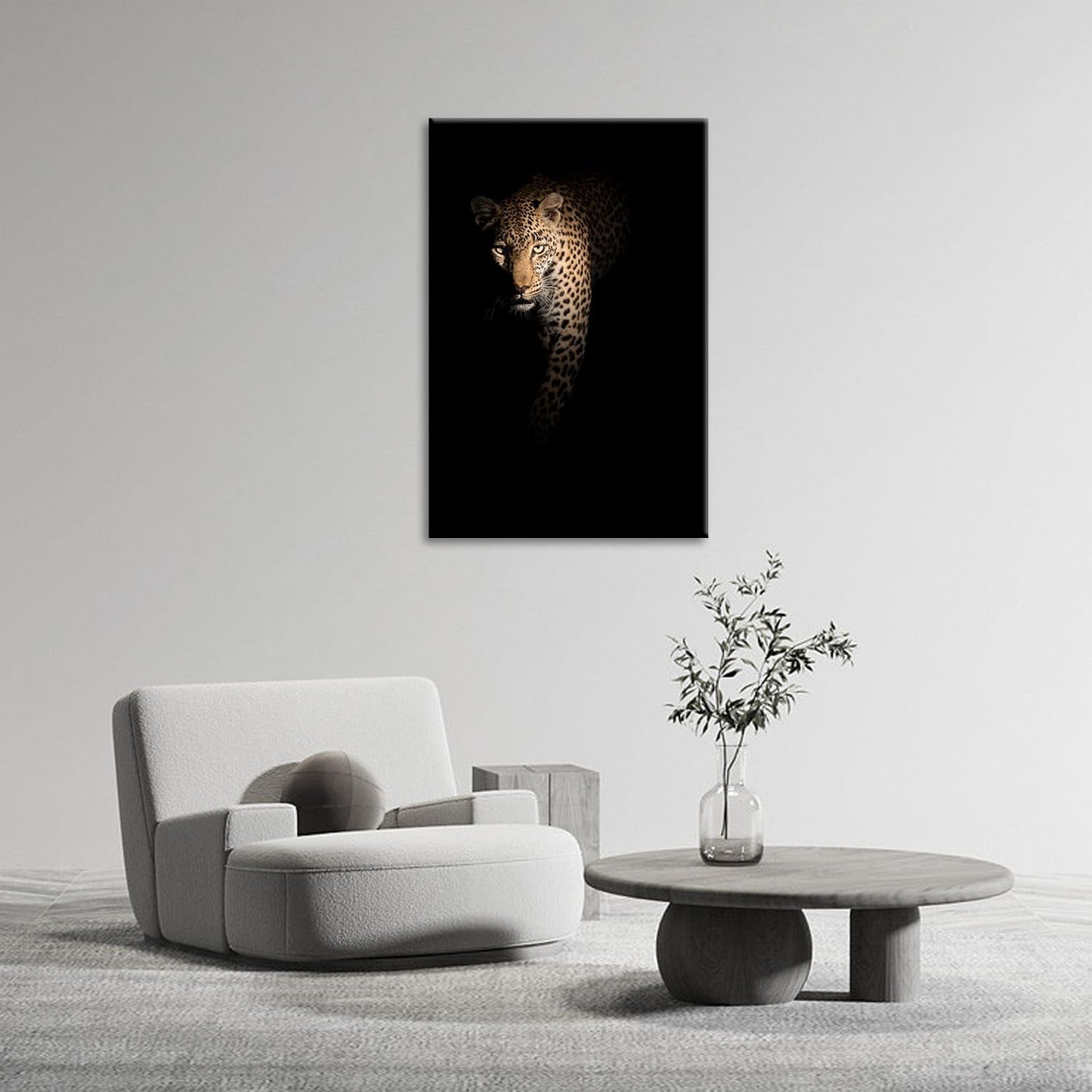 Leopard Wall Art Wildlife Portrait Photography Close-Up Animal Print Framed / Panther / 36"L x 24"W