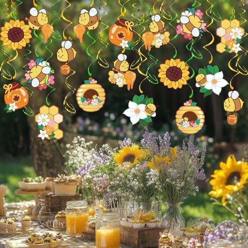 Bee Hanging Swirls, 48 Pcs