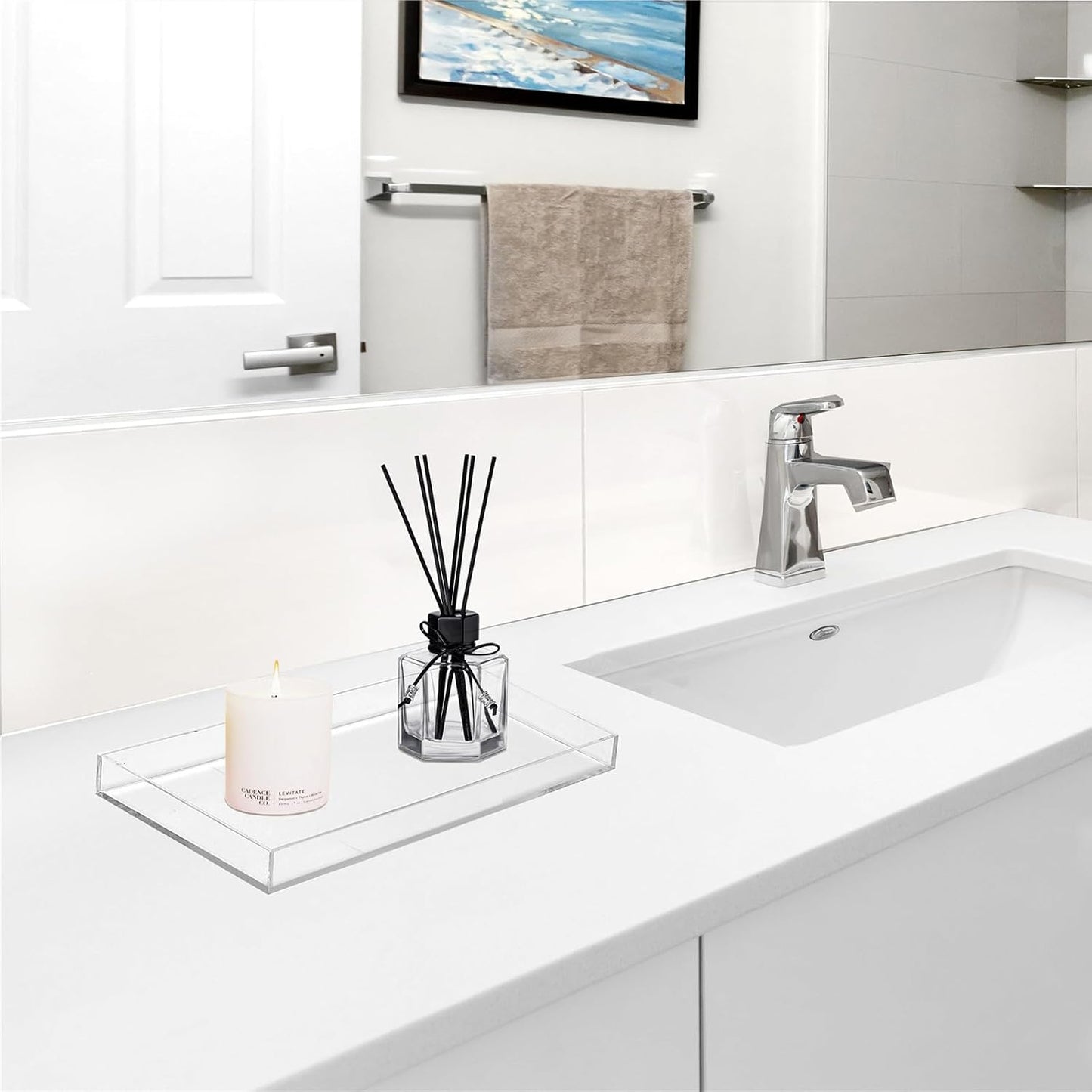 Acrylic Tray Bathroom Tray for Countertop / Clear
