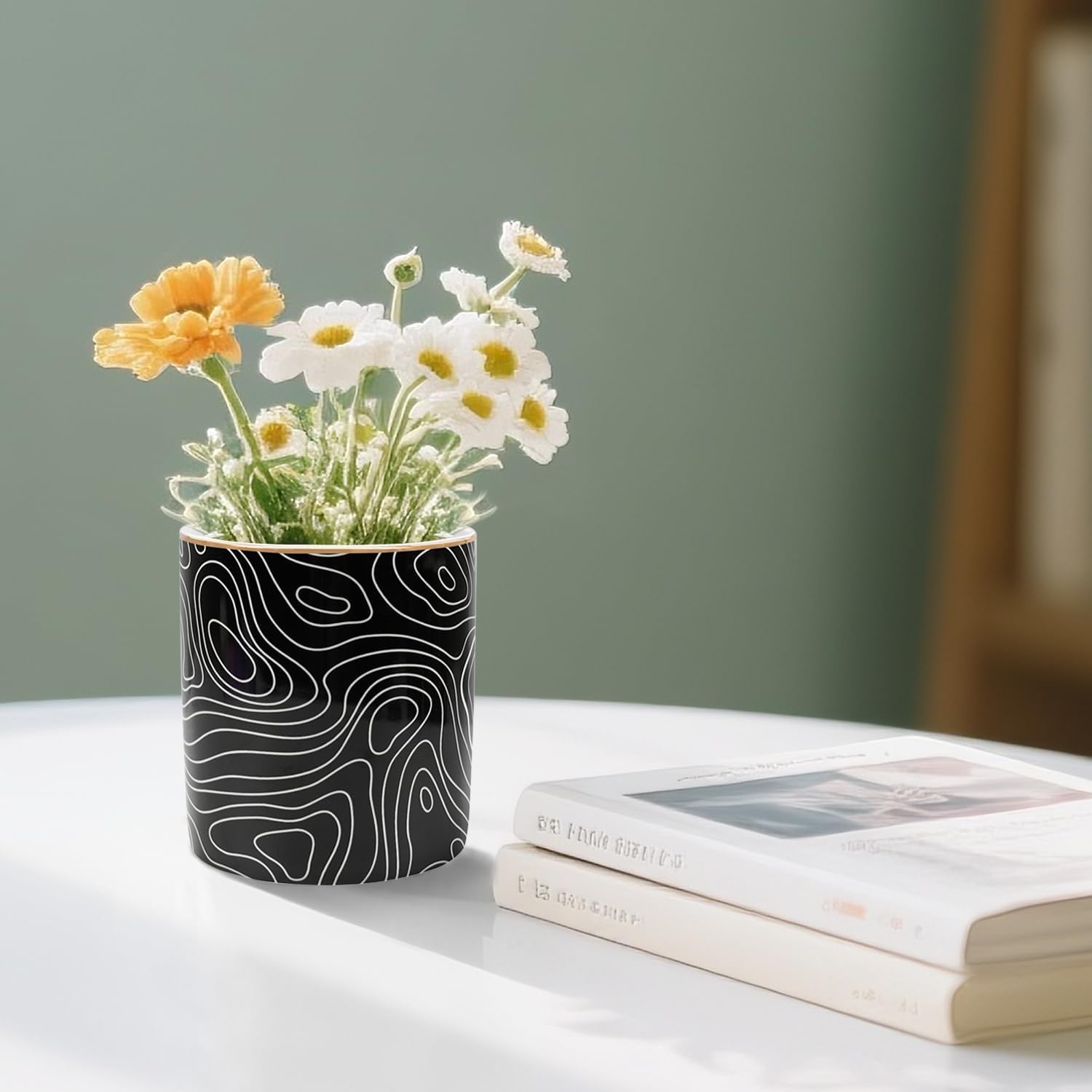 Durable Ceramic Organizer Decor for College / Abstract Pattern