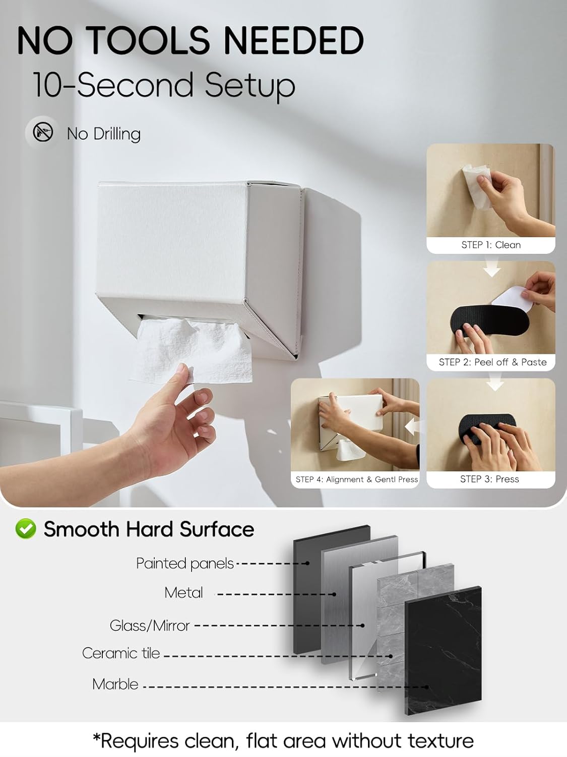 Hand Towel Box Cover Holder / Plain-stardust Black / Plain Style